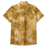 Tribal Tiki Mask Hawaii Shirt, Polynesian Hibiscus Flowers Shirt